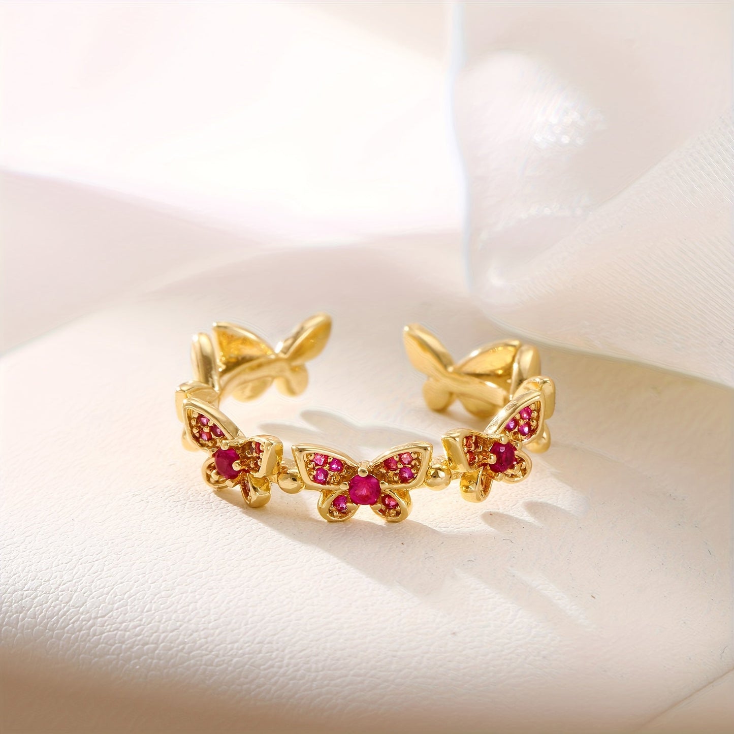 1 Piece Fashion Personalized Butterfly Open Ring For Women, Adjustable