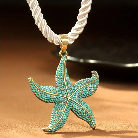 Retro Starfish Pendant Necklacestylish For Everyday Casual Wear
