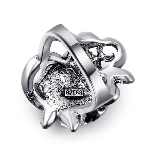 New Alloy Rose Ring Inlaid With Diamonds