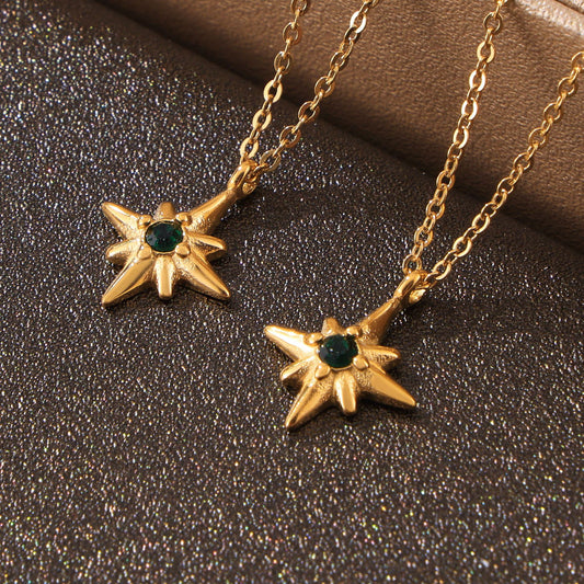 Female Versatile Star-shaped Zircon-inlaid Necklace