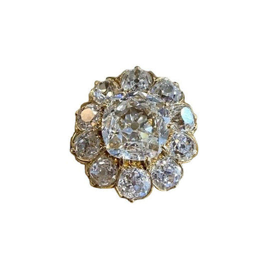Luxury Style Floral Large Carat Rhinestone Elegant Ring
