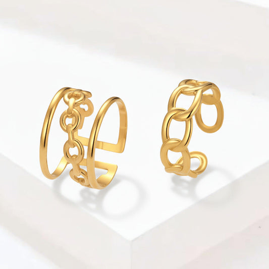 Exaggerated Personality Ring Set Stainless Steel Plated